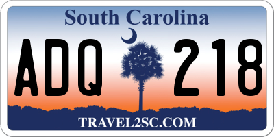 SC license plate ADQ218