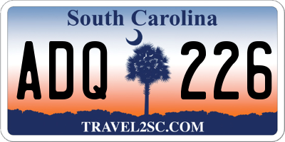 SC license plate ADQ226