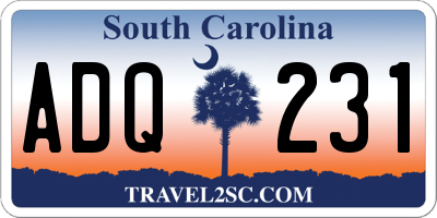 SC license plate ADQ231