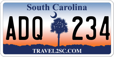 SC license plate ADQ234
