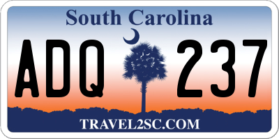 SC license plate ADQ237
