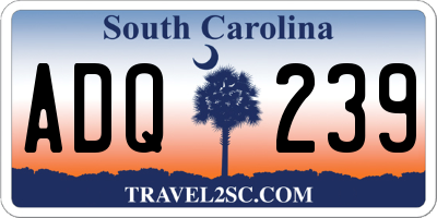 SC license plate ADQ239