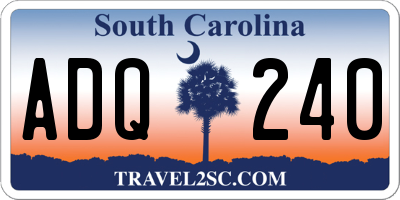 SC license plate ADQ240