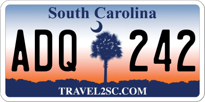 SC license plate ADQ242