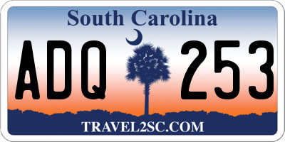 SC license plate ADQ253