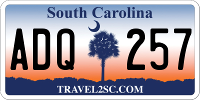 SC license plate ADQ257