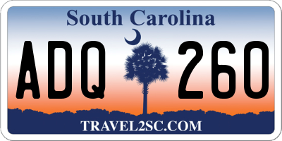 SC license plate ADQ260