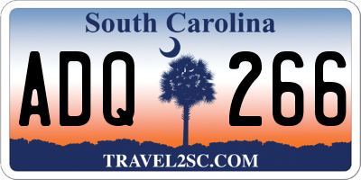 SC license plate ADQ266