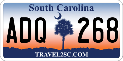 SC license plate ADQ268