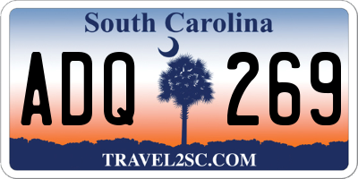 SC license plate ADQ269