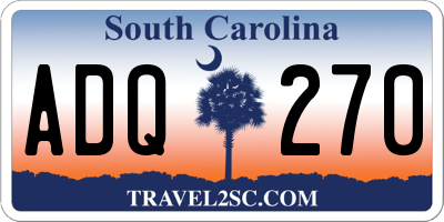 SC license plate ADQ270