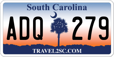 SC license plate ADQ279