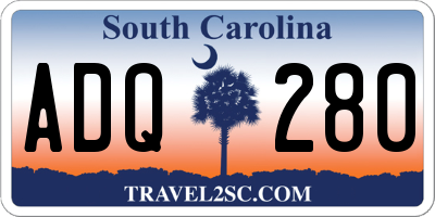 SC license plate ADQ280