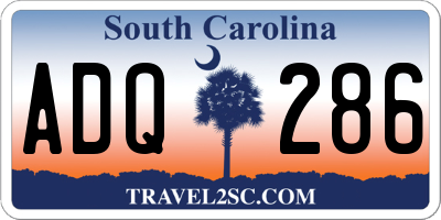 SC license plate ADQ286
