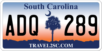SC license plate ADQ289
