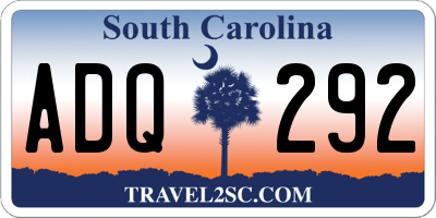 SC license plate ADQ292