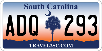SC license plate ADQ293