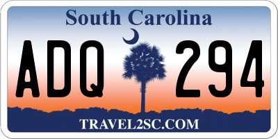 SC license plate ADQ294