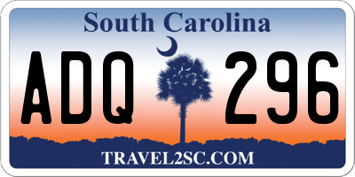 SC license plate ADQ296