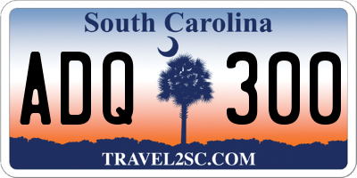 SC license plate ADQ300