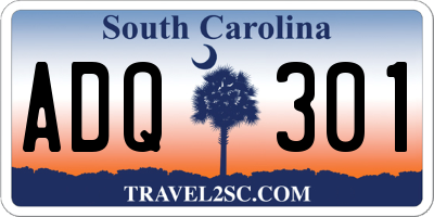 SC license plate ADQ301