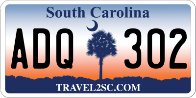 SC license plate ADQ302