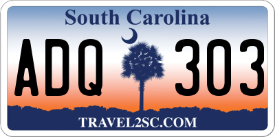 SC license plate ADQ303