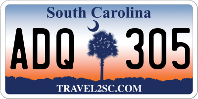 SC license plate ADQ305