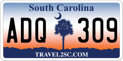 SC license plate ADQ309