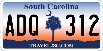 SC license plate ADQ312
