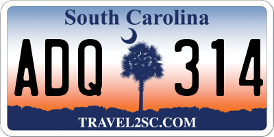SC license plate ADQ314