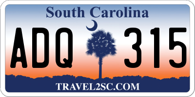 SC license plate ADQ315