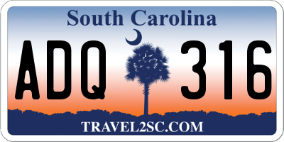 SC license plate ADQ316