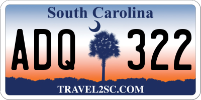 SC license plate ADQ322