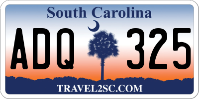 SC license plate ADQ325