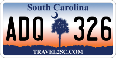 SC license plate ADQ326