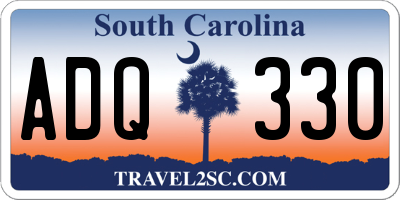 SC license plate ADQ330