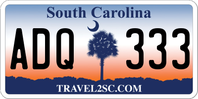 SC license plate ADQ333