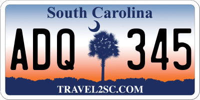 SC license plate ADQ345