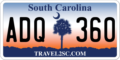 SC license plate ADQ360