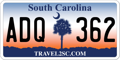 SC license plate ADQ362