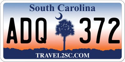 SC license plate ADQ372