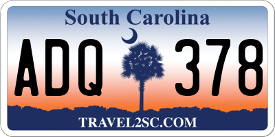 SC license plate ADQ378