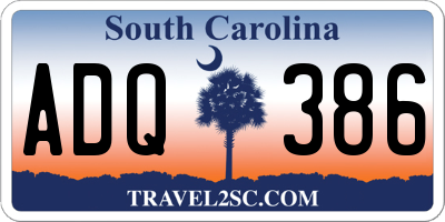SC license plate ADQ386