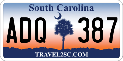 SC license plate ADQ387