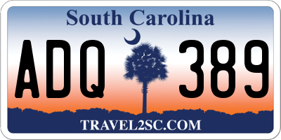 SC license plate ADQ389