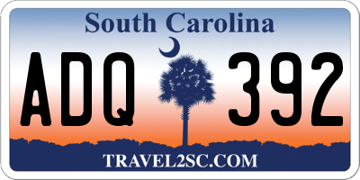 SC license plate ADQ392
