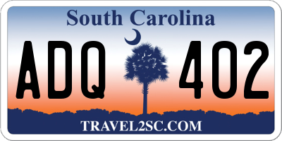 SC license plate ADQ402