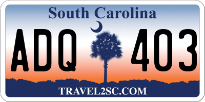 SC license plate ADQ403