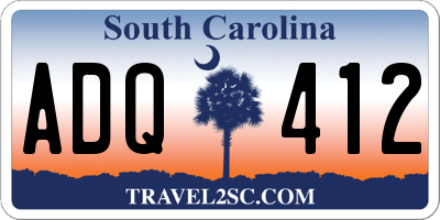 SC license plate ADQ412